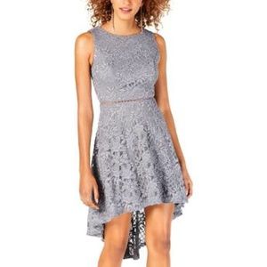 City Studio Glitter Lace high-low Dress